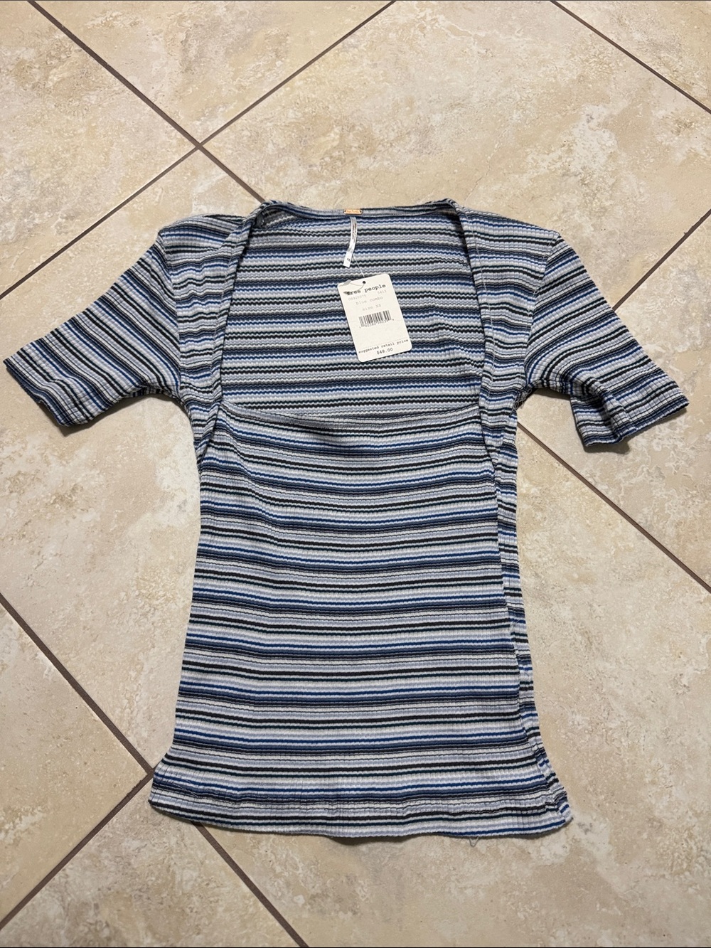 Free people Striped Square-Neck XS